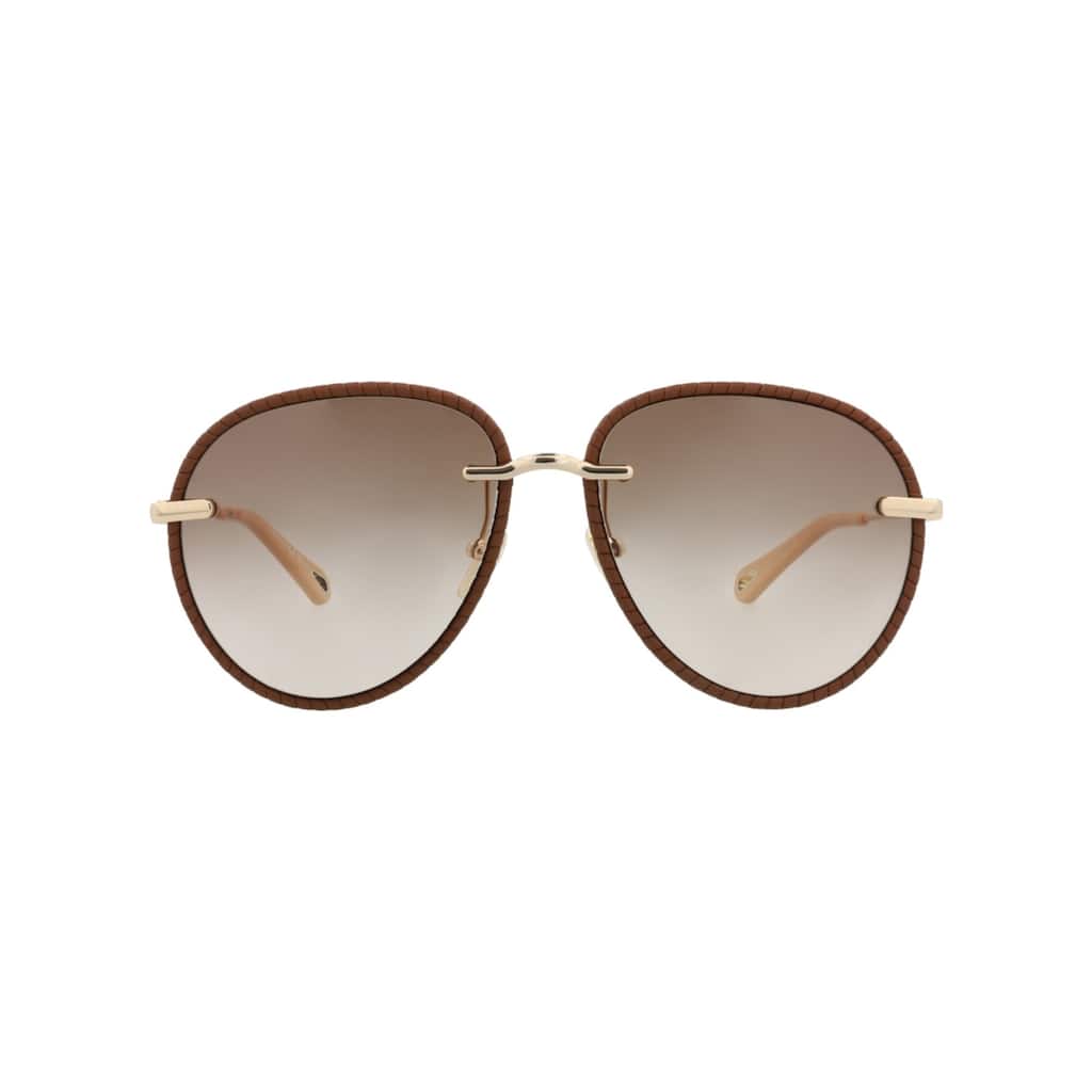 Chloé Aviator-Frame Metal Sunglasses