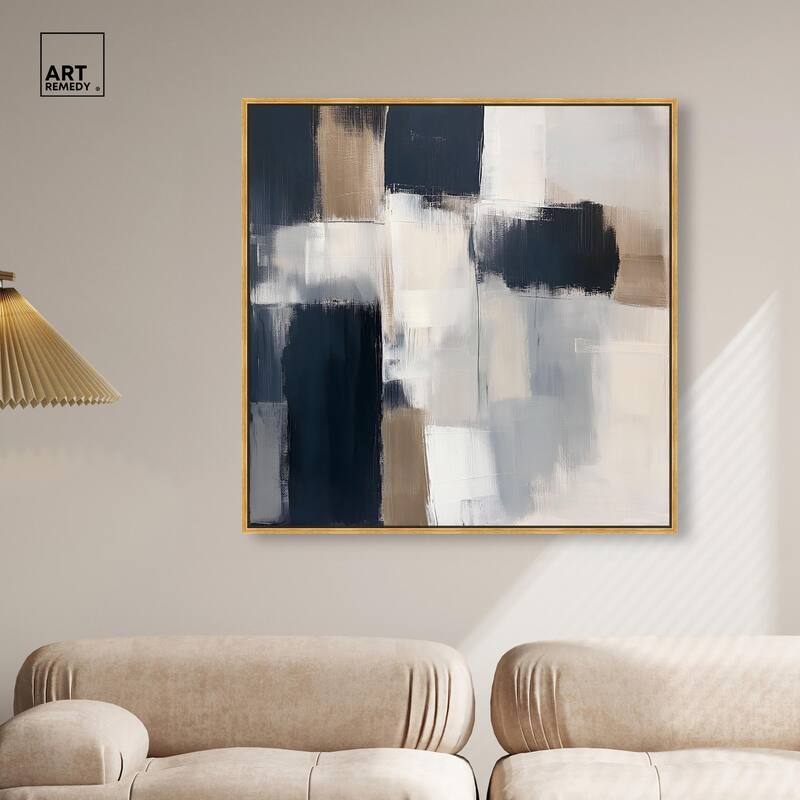 Blue and Tan Abstraction II Canvas by Art Remedy