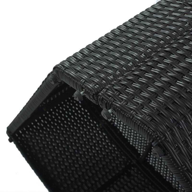 7-Piece Outdoor Patio Sectional Sofa Set with Coffee Table and Striped Pillows, Free Combination