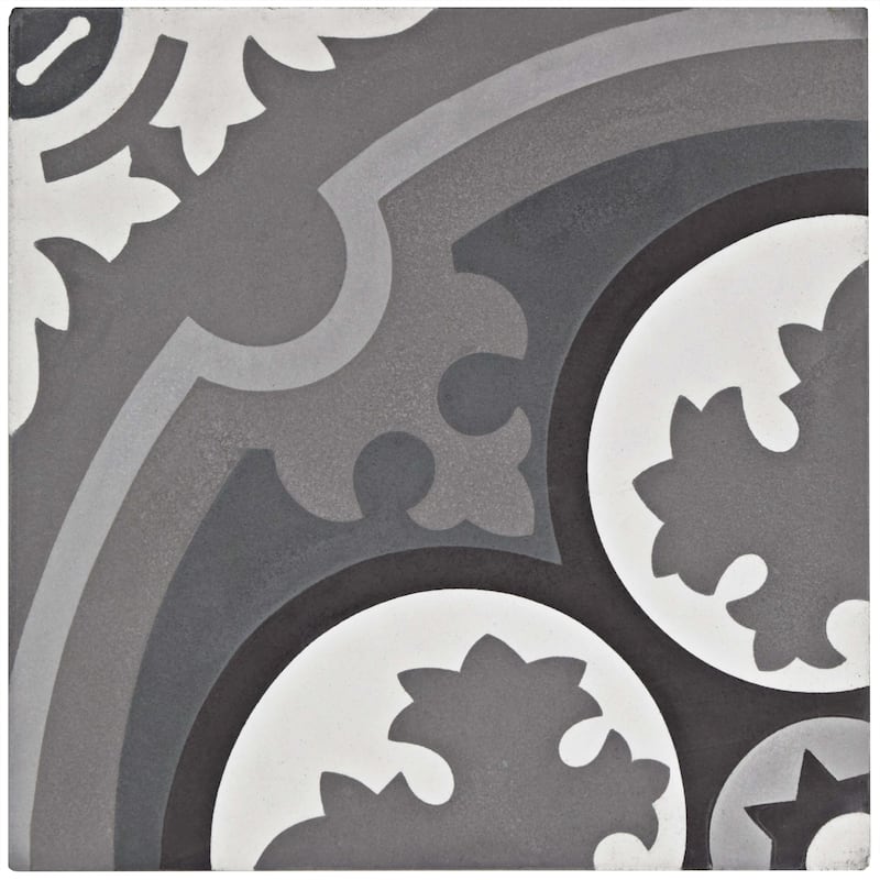Merola Tile Cemento Queen Mary Storm 7-7/8" x 7-7/8" Cement Floor and Wall Tile
