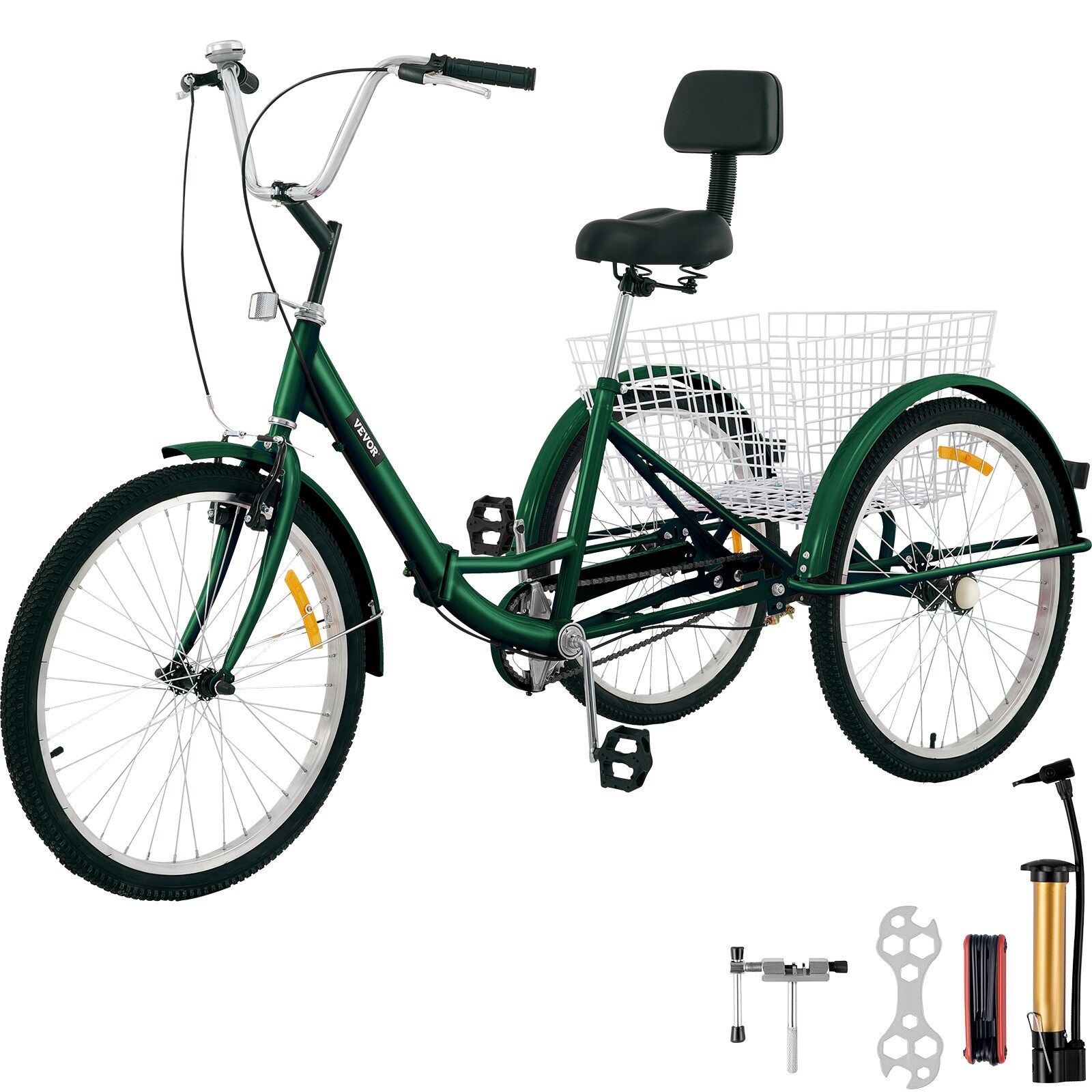 VEVOR Foldable Tricycle Adult 24 Wheels Adult Tricycle 1 Speed 3 Wheel Blue Bikes 69.7 x 30.7 On Sale Bed Bath Beyond 37838103
