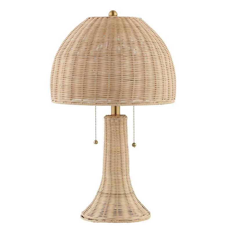 Margie 22" Bohemian Rustic Iron LED Table Lamp, Natural/Brass Gold by JONATHAN Y