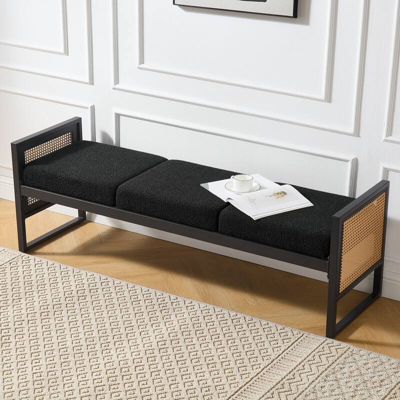 Fabric Upholstered Storage Bench for End of Bed, Entryway - 56.69"L x 16.93"W x 22.4"H