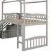 preview thumbnail 28 of 26, Twin Size Loft Bed with House Roof, Storage Steps, Slide, Ladder and Guardrails, Stairway Platform Bed for Kids Boys Girls