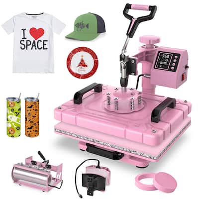 5 in 1 Heat Press Machine 12x15 inch Sublimation Heat Press 360° Swing Away with 30OZ 20OZ Tumbler Press