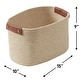 preview thumbnail 11 of 48, 3 Pack Woven Cotton Rope Shelf Storage Basket with Leather Handles, Baby Nursery Storage Bin Organizers, Closet Shelf Storage