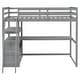 preview thumbnail 31 of 43, Loft Bed with L-Shaped Desk, Shelves & 2 Built-in Drawers