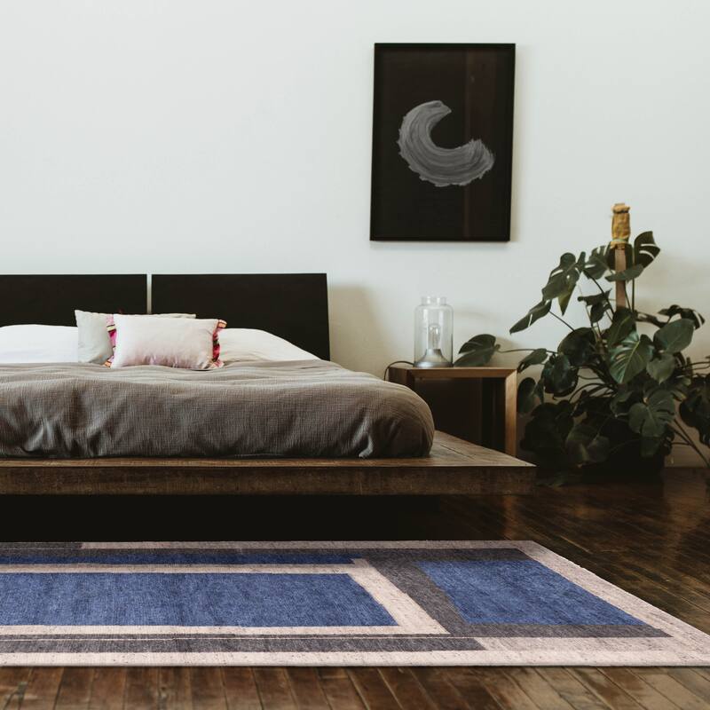 ECARPETGALLERY Hand-knotted Tangier Dark Blue Wool Rug - 5'1 x 7'11