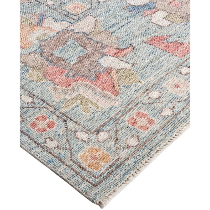 Oushak One-of-a-Kind Hand-Knotted Area Rug - Blue - 9' 1" x 12' 1"
