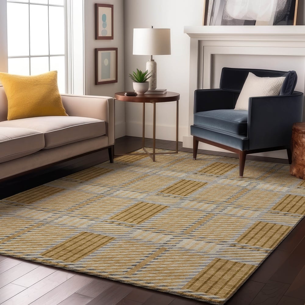 Premium Washable Super Soft Modern Plaid Mayfield Rug