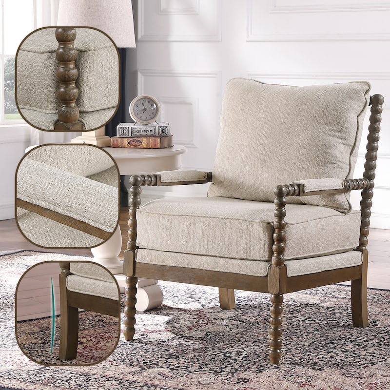 Morden Fort Modern Spindle Chair, Accent Chair for Livingroom