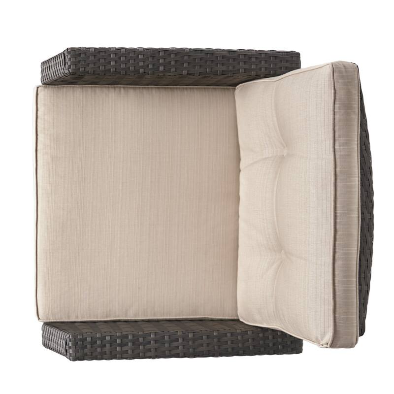 Roomfitters St Marta Outdoor Wicker Single Sofa Chair with Water Resistant Cushions, Patio Armchair - Single Unit