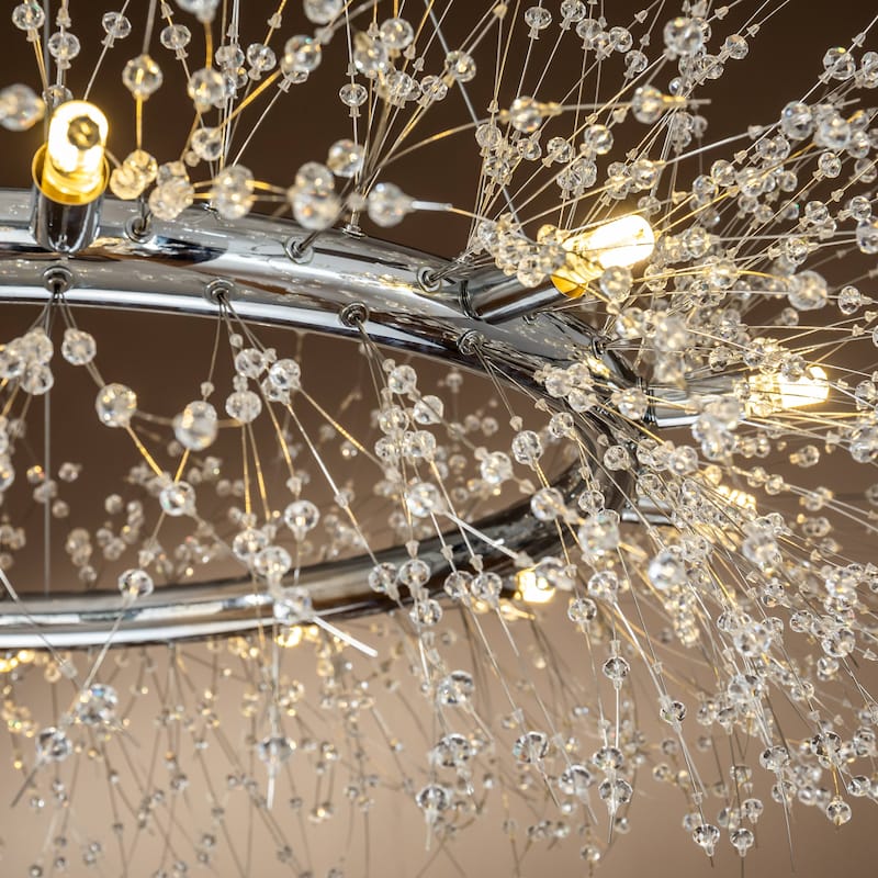 Modern Firework Crystal Chandelier for Dining Room and Living Room Bulb Included