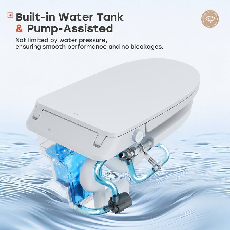 HOROW Elongated Smart Toilet 1.1 GPF Auto Flush Heated Seat Night Light - N/A