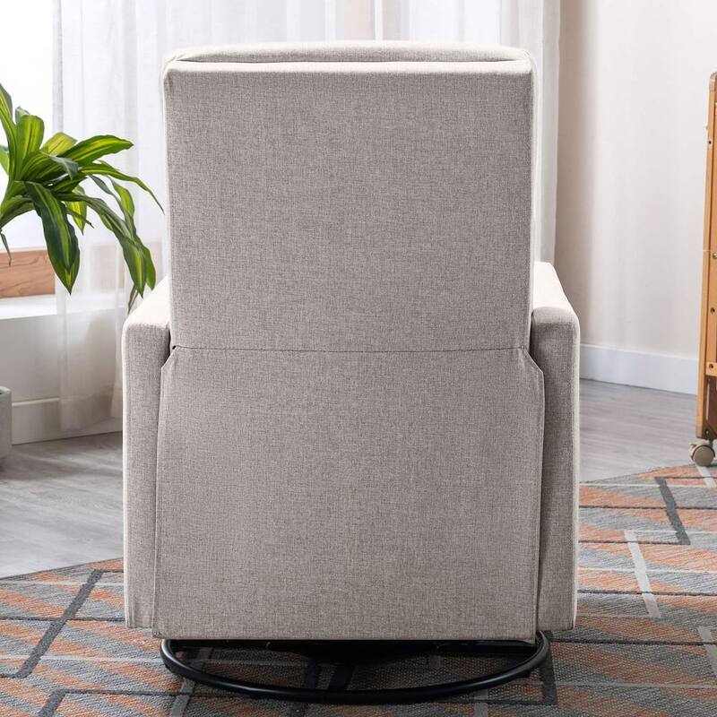 Modern 360° Swivel Sliding Linen Upholstered Recliner