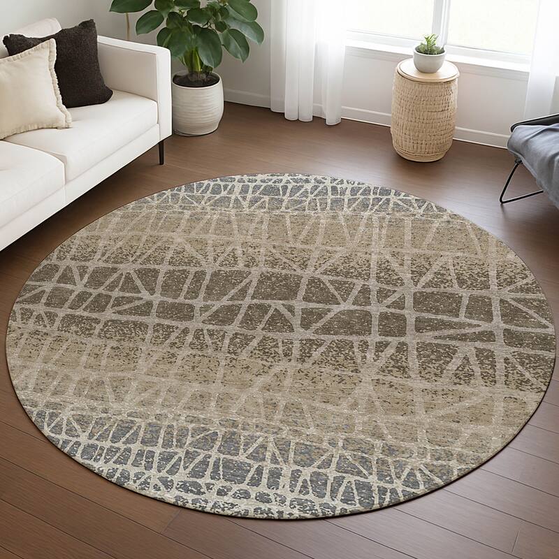 Machine Washable Indoor/ Outdoor Boho Global Chantille Rug