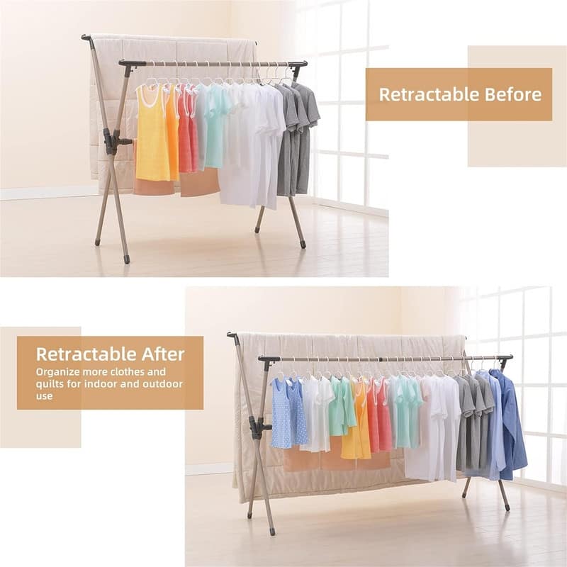 Adjustable Foldable Laundry Rack - Retractable 47-79"