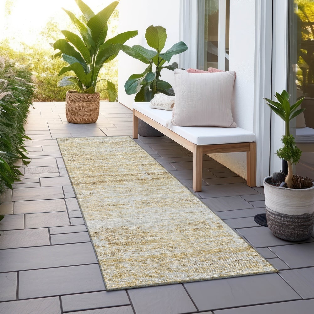Machine Washable Indoor/ Outdoor Chantille Solid Ombre Rug