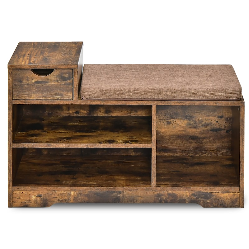 Costway 2-tier Shoe Bench Storage Shoe Rack Organizer Cabinet with - See Details
