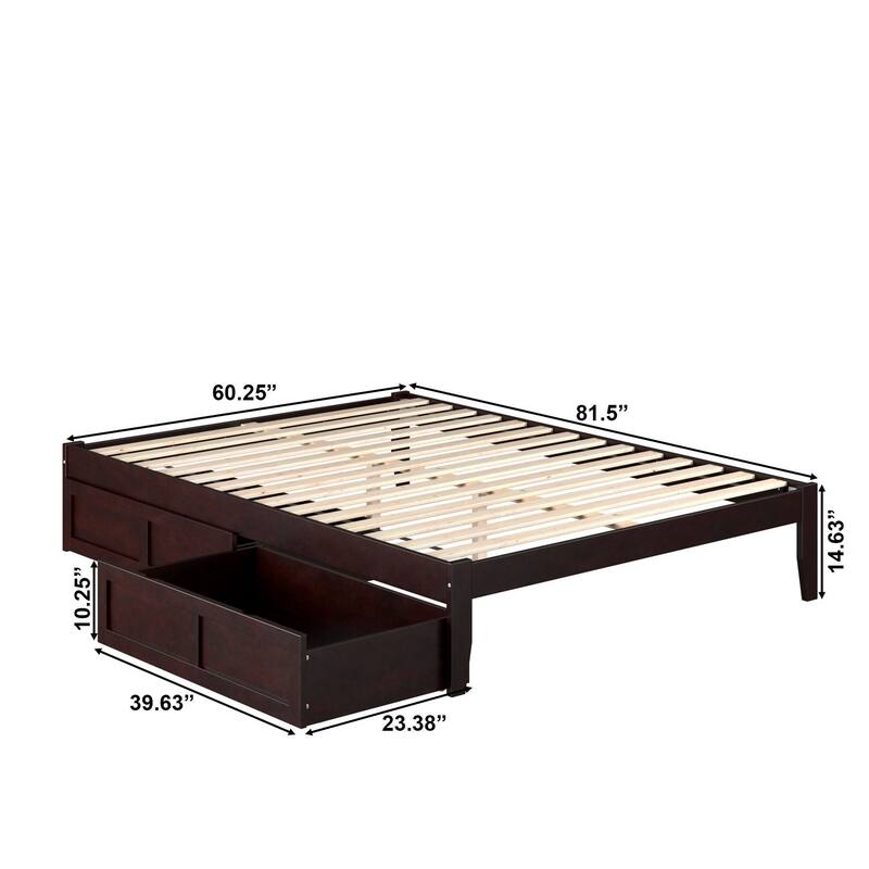 Colorado Queen Platform Bed with Storage in Espresso