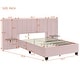 preview thumbnail 18 of 64, Upholstered Platform Bed with Soft Oversized Headboard and Storage Shelves