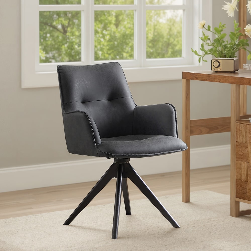 Art Leon Swivel Wood Accent Arm Chair