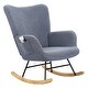 preview thumbnail 17 of 27, VECELO Rocking Chair Padded Seat with Pocket, Rocking Chair Nursery Rocker, Set of 1/2