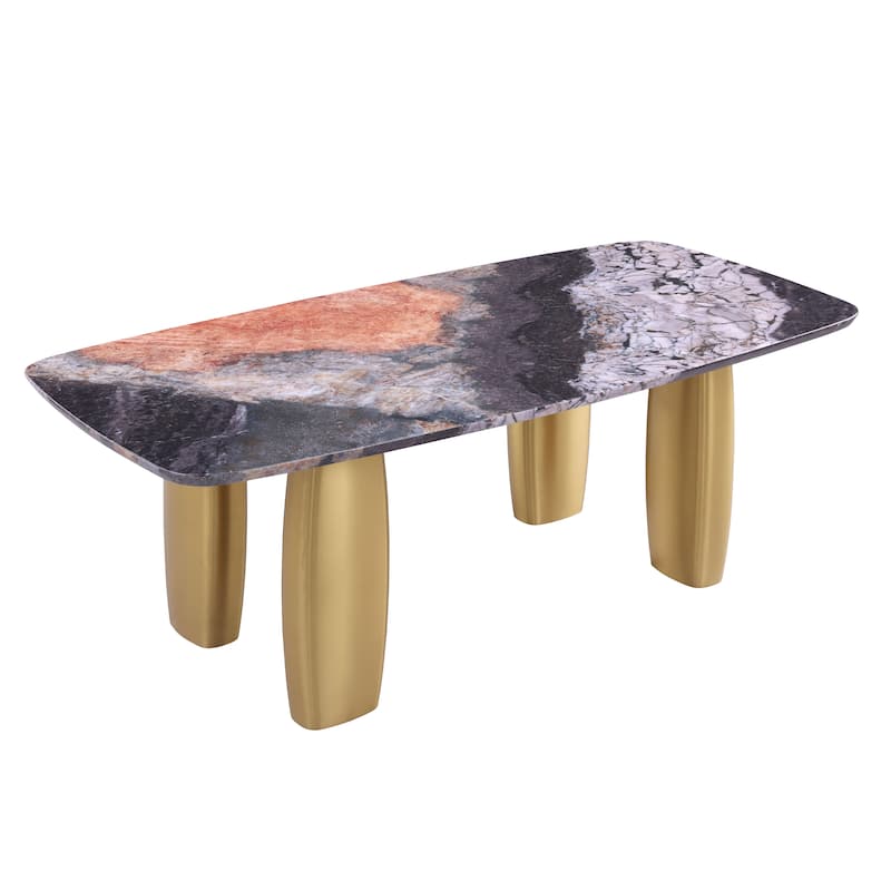 Furniture of America Luvien Modern 5-Piece Multi-Color Sintered Stone Top Dining Set 1 Variation