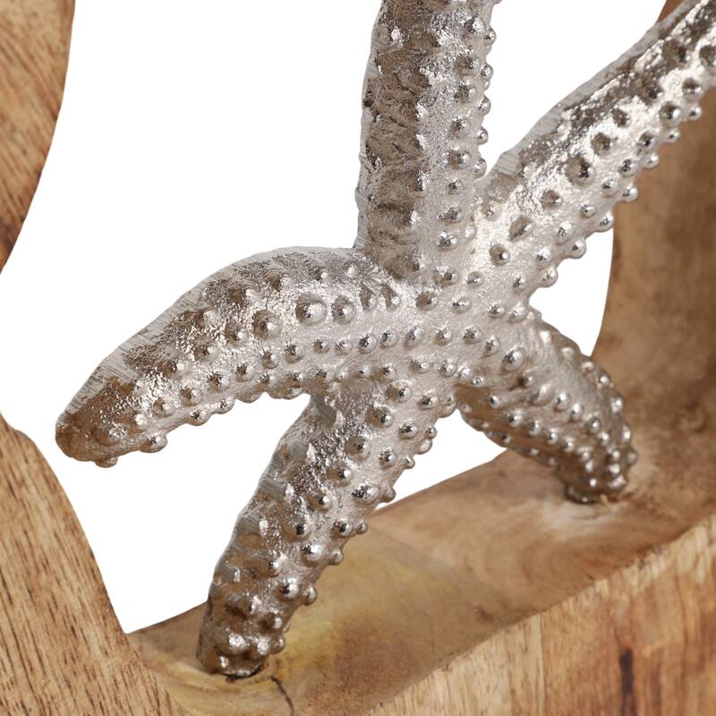 Decorative Figurine on Round Wooden Stand Sculpture
