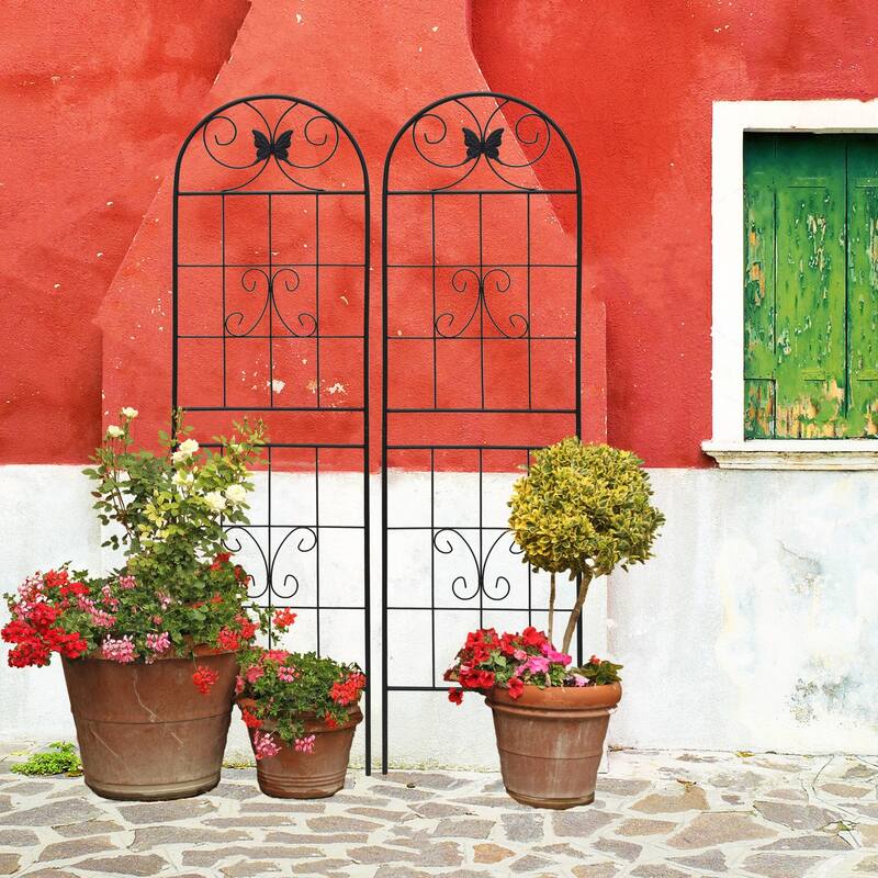 2 Pack Metal Garden Trellis 71in x 19.7in Rustproof Trellis