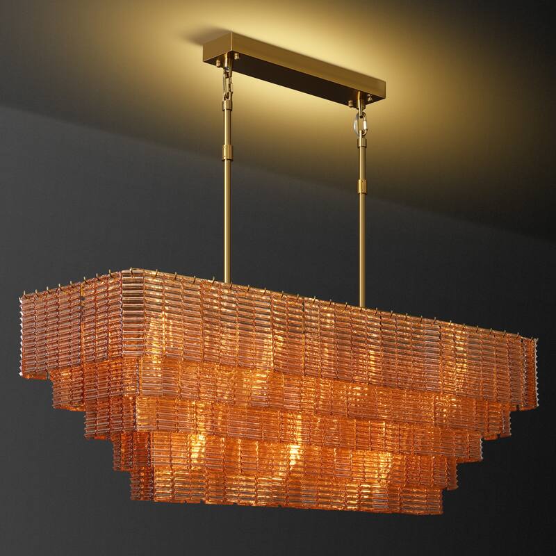 Modern Chandelier, 41 in. 9-Light Black & 59 in. 11-Light Gold Options for Dining Room, Living Room, Foyer, Bedroom - 59in - Gold