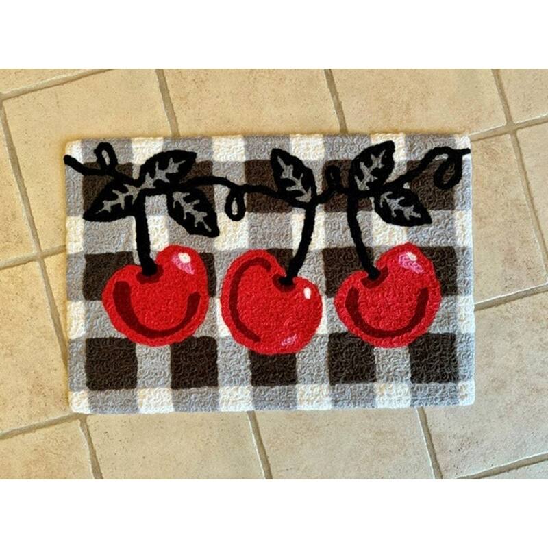 Jellybean Rug Cherries on Checks - 20" x 30"