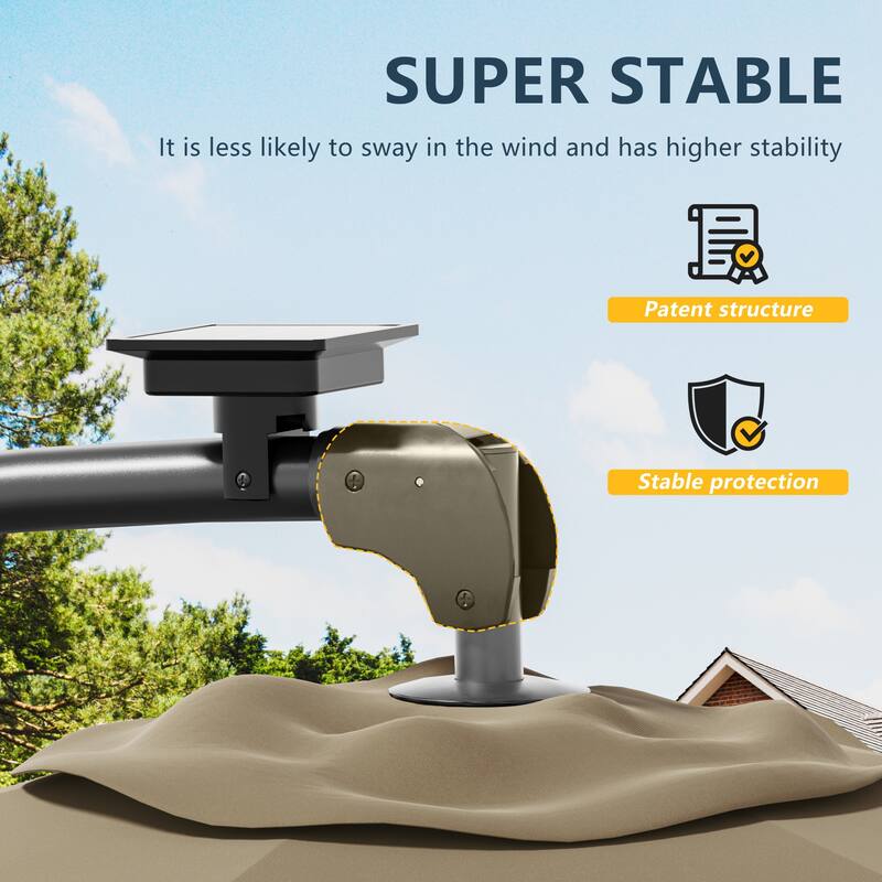 Outdoor 8.2x8.2FT LED lighted Patio Offset umbrella for Garden