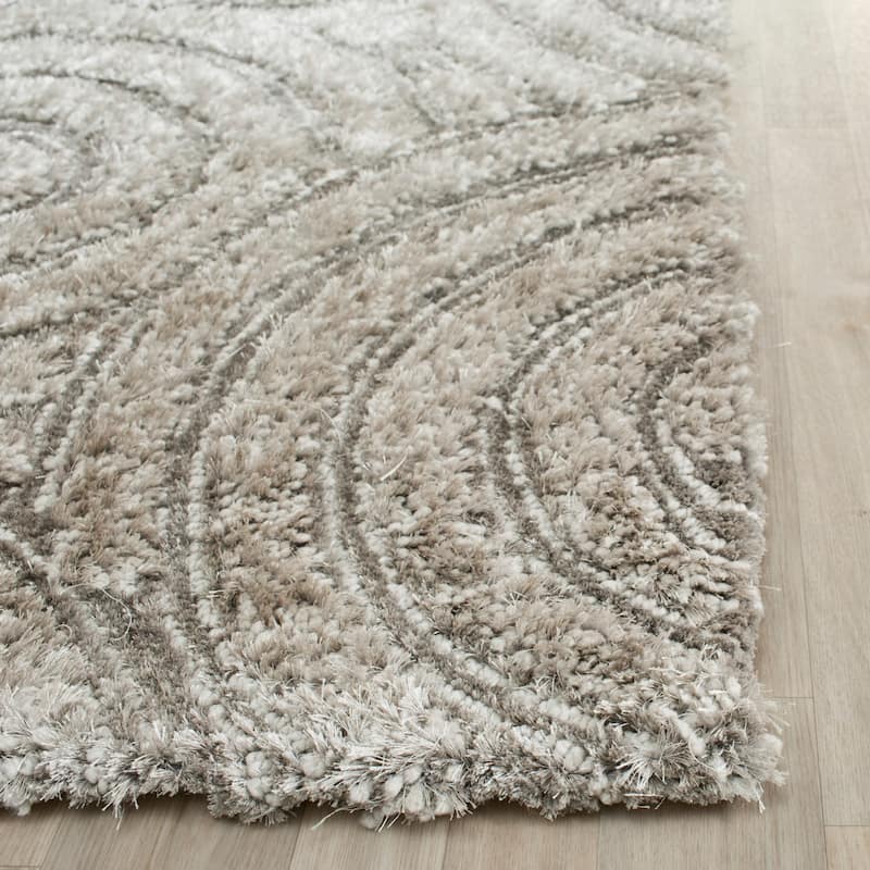 SAFAVIEH Handmade South Beach Daisha Shag Solid Polyester Rug