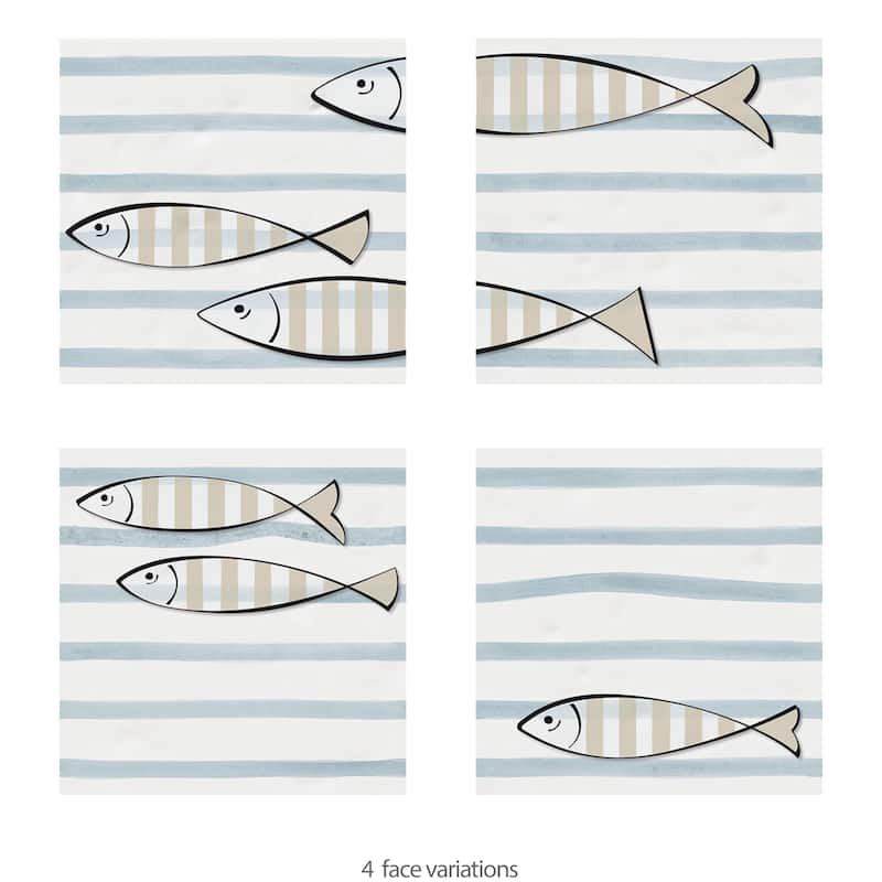 Merola Tile Berta Olas Decor 7-7/8" x 7-7/8" Ceramic Wall Tile - Case (4 Tiles)