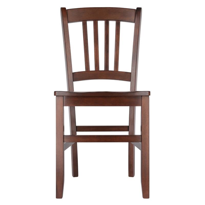 2-Pc Slat-back Chair Set, Walnut - 17.17 x 19.29 x 34.69 inches