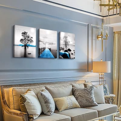 Black And White Ocean Landscape Wall Paintings