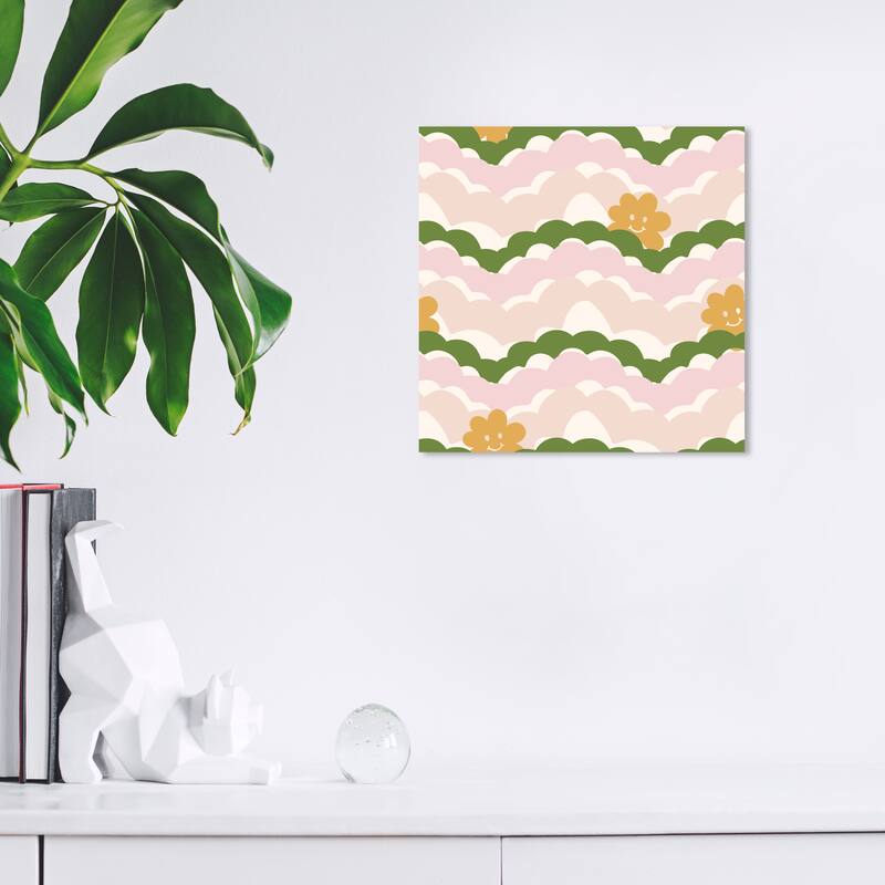 Wynwood Studio Canvas Floral and Botanical Fertile Garden Smiling Pink Modern & Contemporary Wall Art Canvas Print - 12 x 12