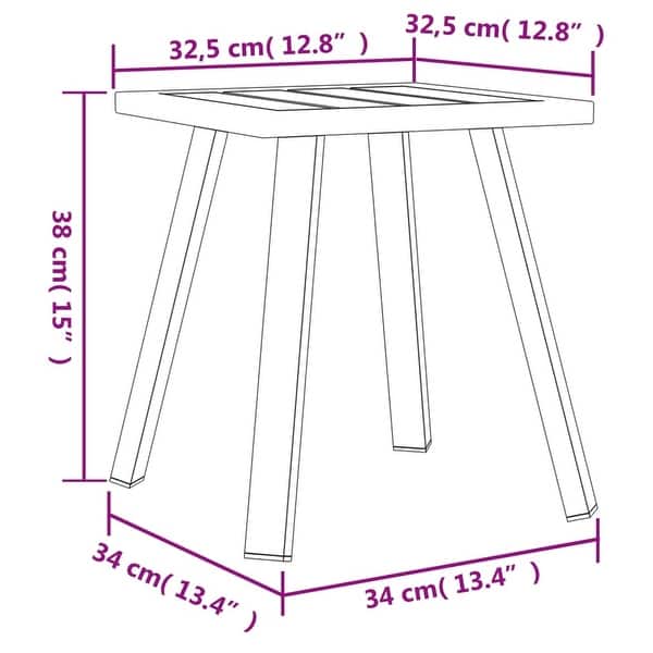 vidaXL Patio Table Anthracite 13.4"x13.4"x15" Steel