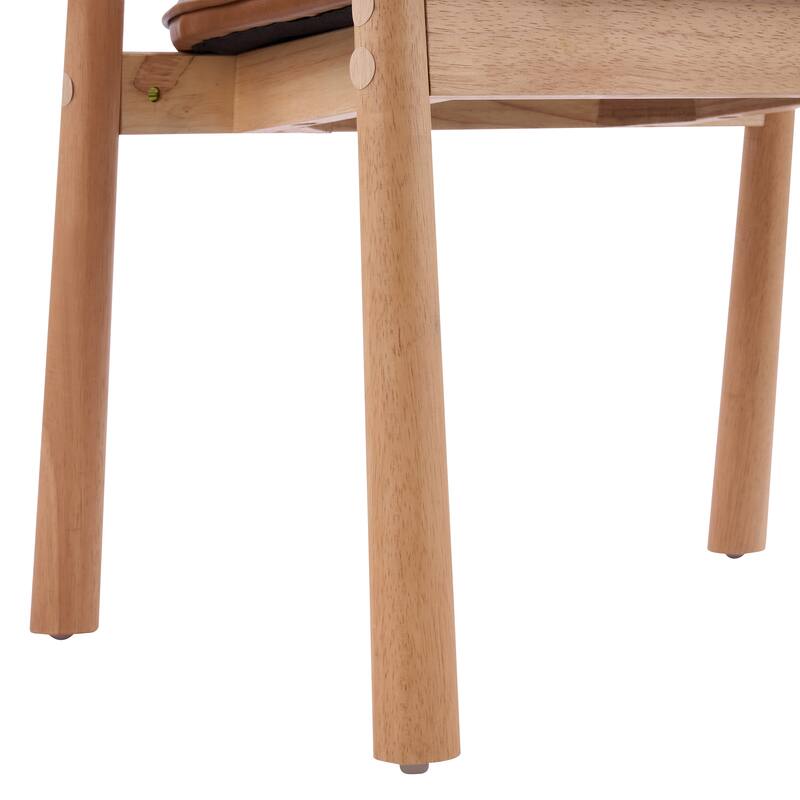 Christopher Knight Home - Modern Upholstered Rubber Wood Dining Chairs with Ergonomic Curved Back