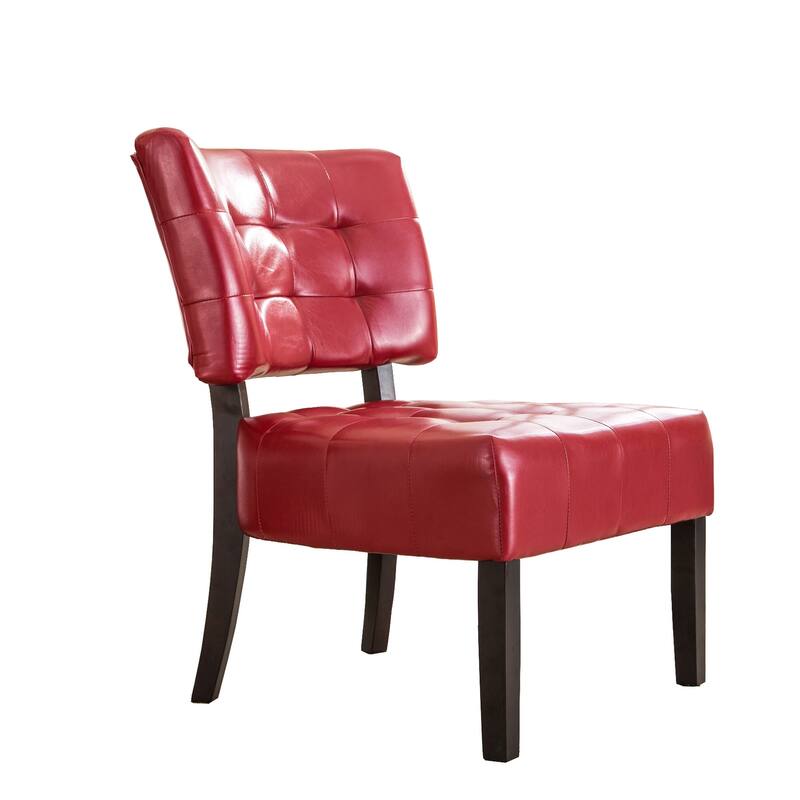 Faux Leather Tufted Accent Chair with Oversized Seating