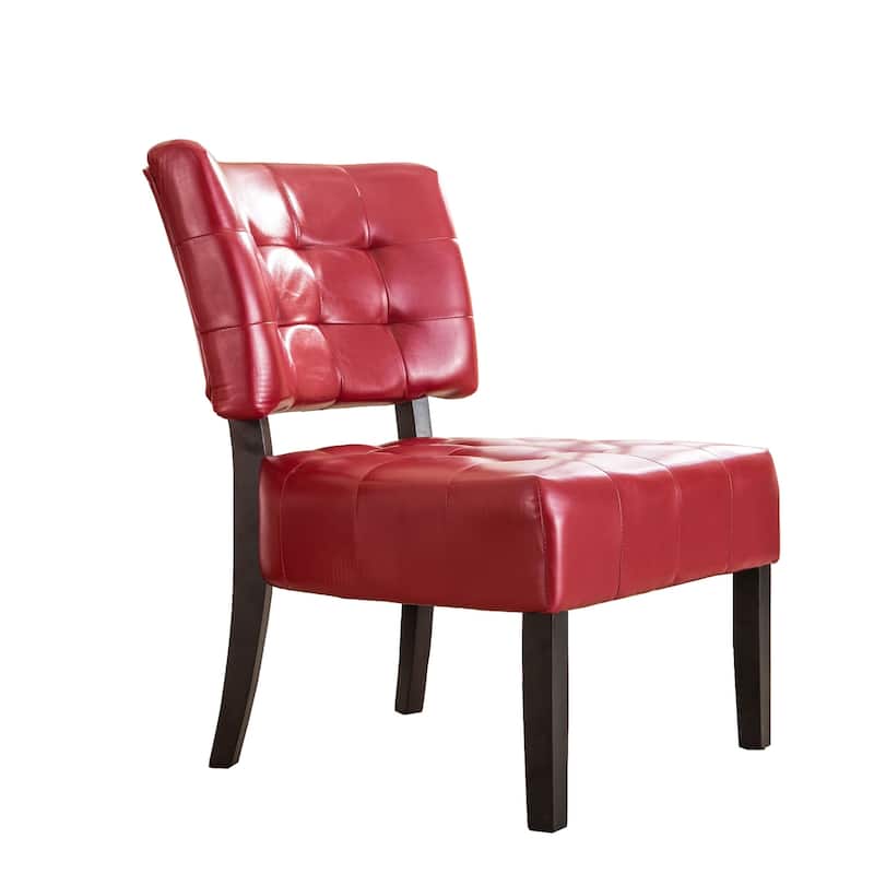 Red 31" Button Tufted Accent Chair