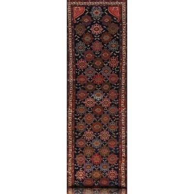 Malayer Minakhani Persian Vintage Runner Rug Handmade Wool Carpet - 3'4" x 16'7"