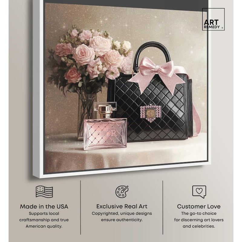 Delicate Purse and Perfume Canvas by Art Remedy