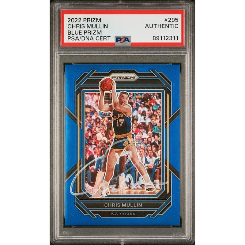 Chris Mullin 2022 Panini Blue Prizm Signed Basketball Card #295 Auto PSA - 8'6" x 11'6"