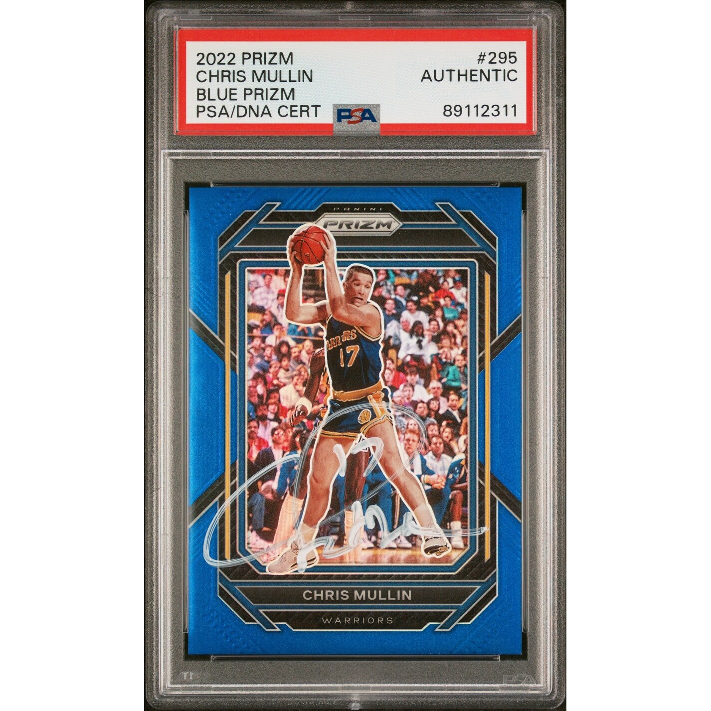 Chris Mullin 2022 Panini Blue Prizm Signed Basketball Card #295 Auto PSA - Black - 8'6" x 11'6"