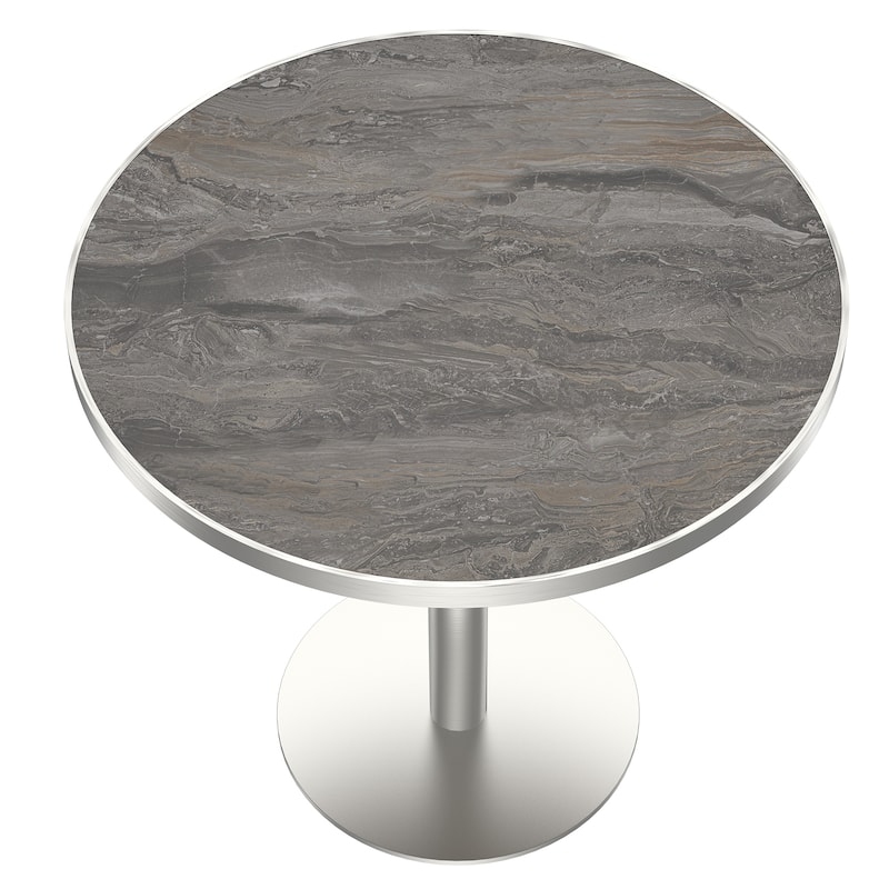 Square Modern Dinning Table 31.5 inches Bistro Table Tulip Table with Faux Marble top, Sturdy Metal Frame Diameter
