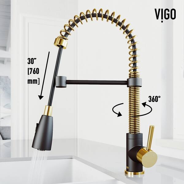 dimension image slide 9 of 10, VIGO Brant Pull-Down Kitchen Faucet