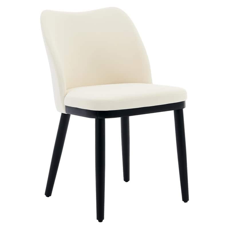 Set of 2 Upholstered Dining Dining Chair with Velvet/Linen Padded Seat and Wood Legs