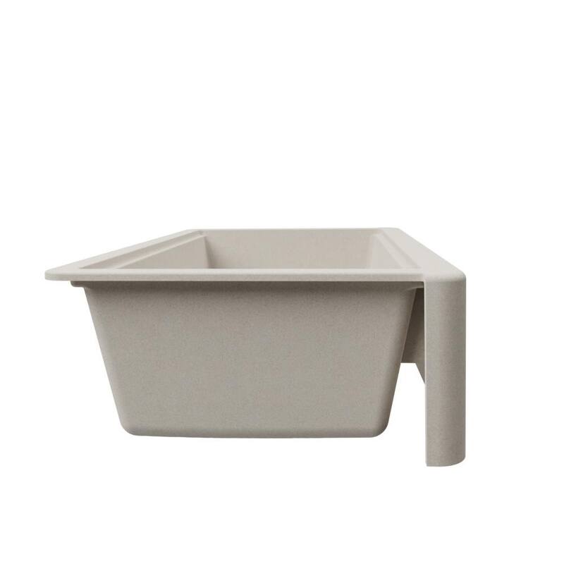 Self-Trimming Quartz Composite 33" Farmhouse Double Bowl Kitchen Sink